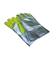 Aluminized Back and Cuff Heat Resistant Gloves with Kevlar Stitching, Designed for High-Temperature Industrial Use